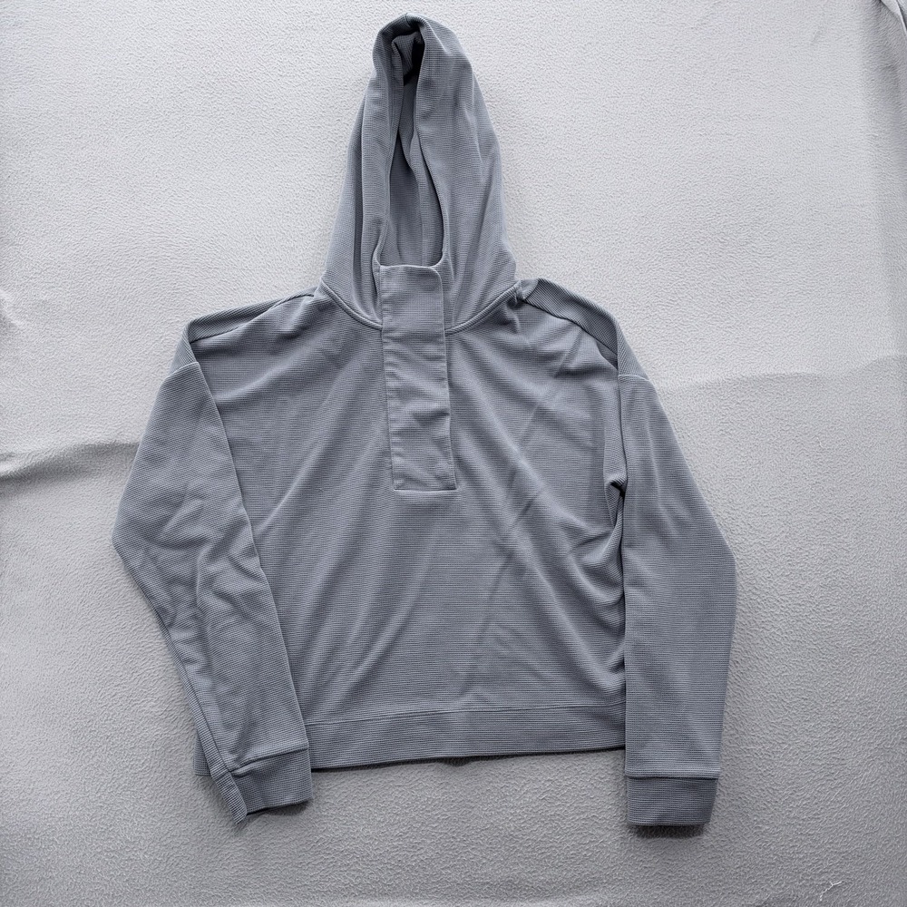 Vuori Hoodie Womens Large Gray Thermal High Neck Pullover Athletic Sweatshirt
